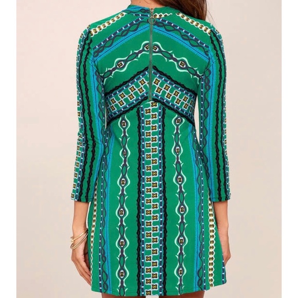 Free People Stella Green Mini Dress Retro NWT - Picture 4 of 8